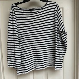 J.Crew Navy white stripe T shirt